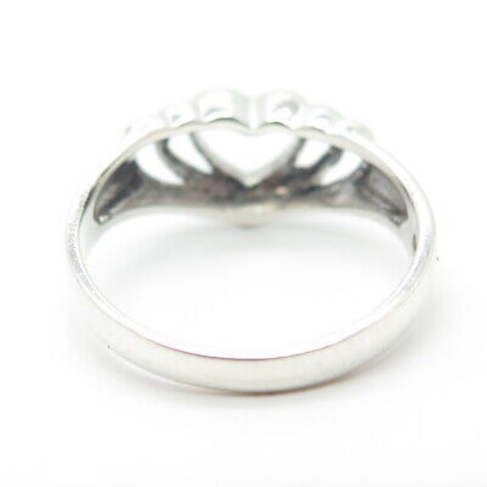 925 Sterling Silver Vintage Open Heart Ring Size 6.25 - Picture 5 of 8